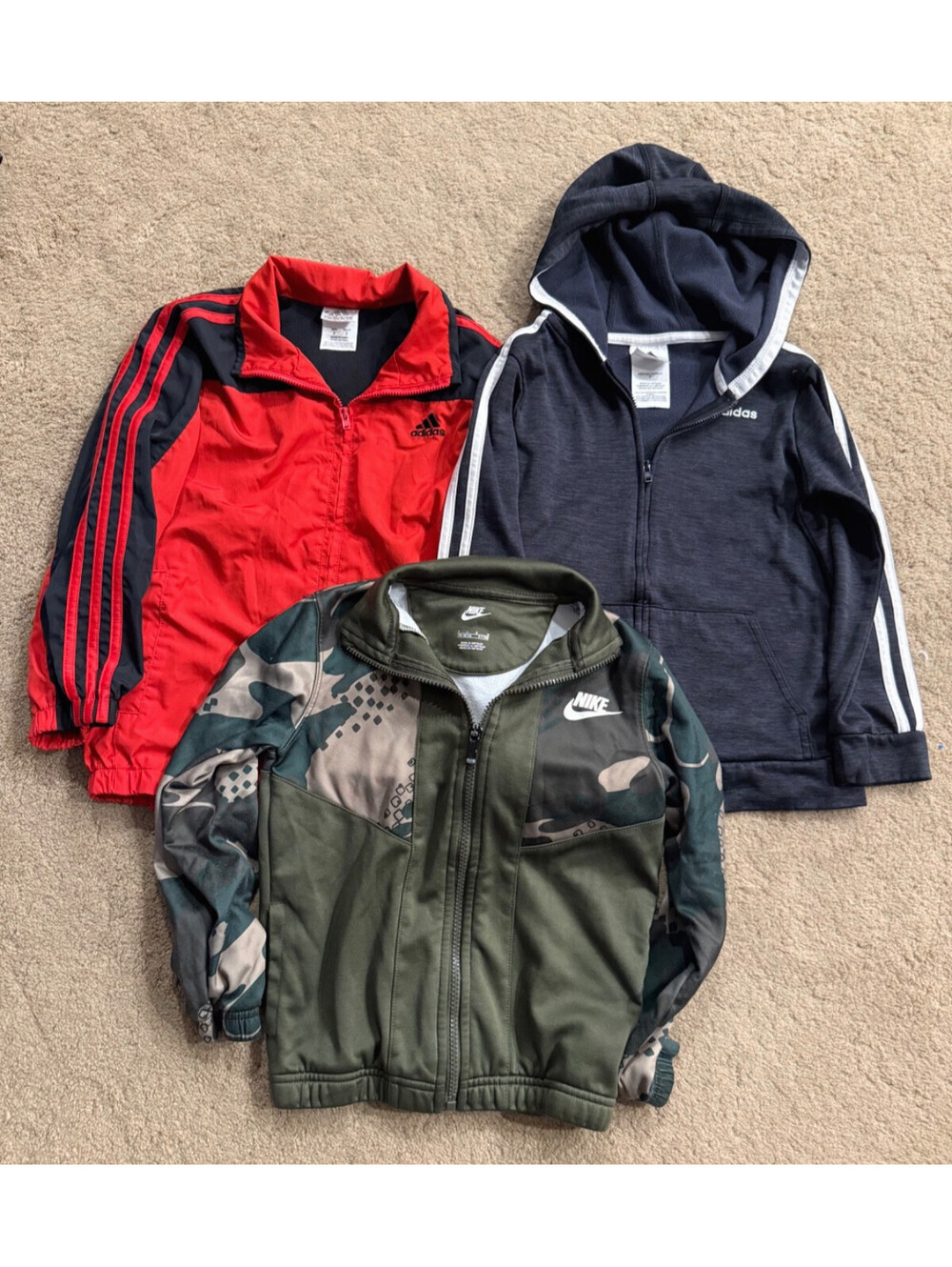 Lot of 3 Boys Track Jackets Nike Adidas Kids Youth Size 7